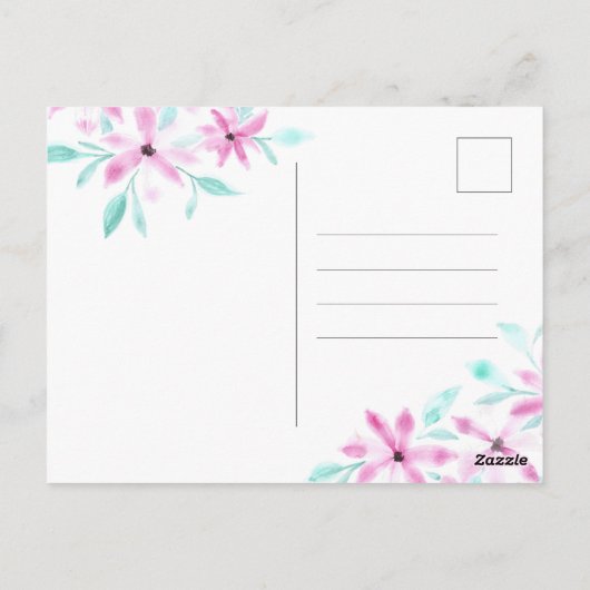 柔エレガントらかいピンクの水の色の花母の日 ポストカード (裏面)
