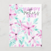 柔エレガントらかいピンクの水の色の花母の日 ポストカード (正面)