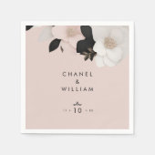 柔エレガントらかいピンクの結婚バラ スタンダードカクテルナプキン (正面)