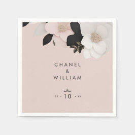 柔エレガントらかいピンクの結婚バラ スタンダードカクテルナプキン