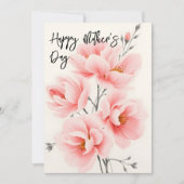 柔エレガントらかいピンクの花が母の日 シーズンカード (正面)