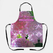 柔エレガントらかいピンクの花模様ピンクのアジサイバラ エプロン (正面)