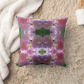 柔エレガントらかいピンクの花模様ピンクのアジサイバラ クッション (ブランケット)