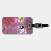 柔エレガントらかいピンクの花模様ピンクのアジサイバラ ラゲッジタグ (正面横)