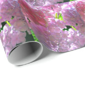 柔エレガントらかいピンクの花模様ピンクのアジサイバラ ラッピングペーパー (ロールコーナー)