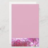柔エレガントらかいピンクの花模様ピンクのアジサイバラ 便箋 (正面/裏面)