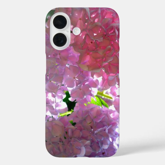 柔エレガントらかいピンクの花模様ピンクのアジサイバラ Case-Mate iPhoneケース (裏面)
