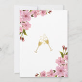 柔エレガントらかいピンクの花金ゴールドブライダルシャワー 招待状 (裏面)