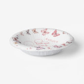 柔エレガントらかいピンクの蝶の赤ちゃんシャワー ペーパーボウル (傾斜あり)