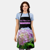 柔エレガントらかいピンクの黄色いフローラアジサイ エプロン (着用した状態)