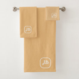 柔エレガントらかい桃のモノグラパーソナライズされたム バスタオルセット