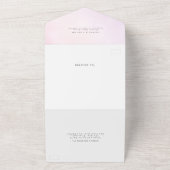 柔エレガントらかい水彩花パープル結婚ズ オールインワン招待状 (外側)