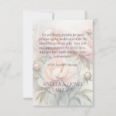 柔エレガントらかい牡丹ブーケピンク | 写真 サンキューカード (裏面)