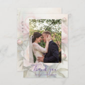 柔エレガントらかい牡丹ブーケピンク | 写真 サンキューカード (正面/裏面)