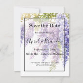 柔エレガントらかい紫の水の色の藤結婚の色 セーブザデート (正面)