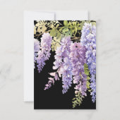 柔エレガントらかい紫の水の色の藤結婚の色 招待状 (裏面)