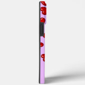 柔エレガントらかい紫のCa上の恋人の赤いハートパターン Case-Mate iPhoneケース (裏面 / 右)