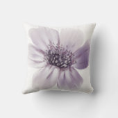柔エレガントらかい紫色の水彩花装飾用クッション クッション (裏面)
