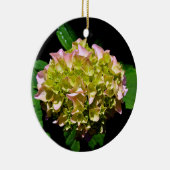 柔エレガントらかい緑のピンクの緑のフローラアジサイ セラミックオーナメント (右)