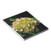 柔エレガントらかい緑のピンクの緑のフローラアジサイ ノートパッド (アングル)