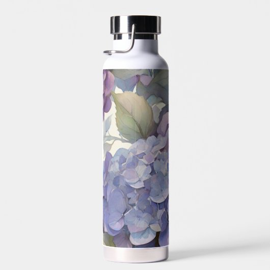 柔エレガントらかい薄紫色のフローラ ウォーターボトル (右面)