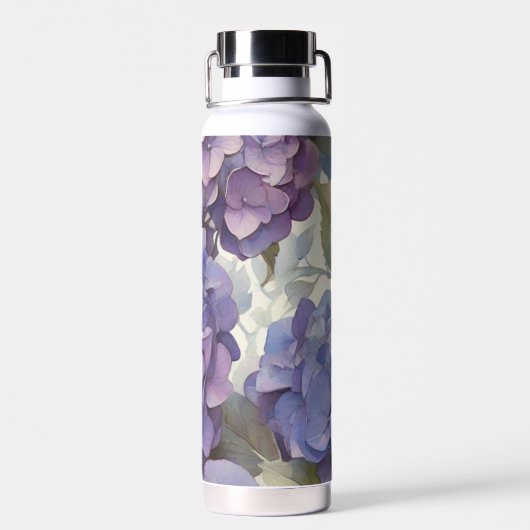 柔エレガントらかい薄紫色のフローラ ウォーターボトル (背面)