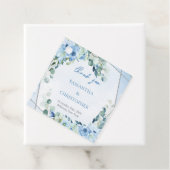 柔エレガントらかい青の水色のフローラシルバ結婚ー フェイバータグ (インサイチュ)