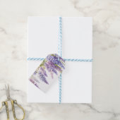 柔エレガント紫色の水彩藤 ギフトタグ (より糸つき)