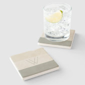 柔カスタマイズらかい常緑樹、オフホワイト、タン、ブラウン ストーンコースター (横)