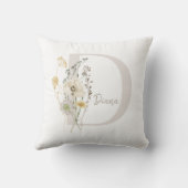 柔カスタムらかい色の花を持つイニシャルD クッション (裏面)