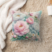 柔カラフルらかいパステル色の花 クッション (ブランケット)