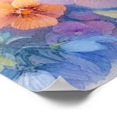 柔カラフルらかいパステル色の花 ポスター (角)