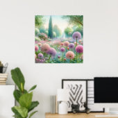 柔カラフルらかいパステル色の花 ポスター (ホームオフィス)