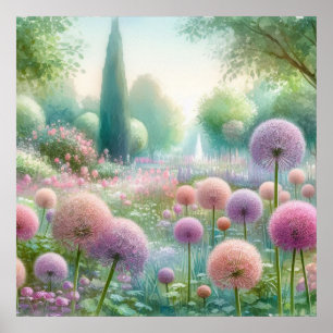 柔カラフルらかいパステル色の花 ポスター