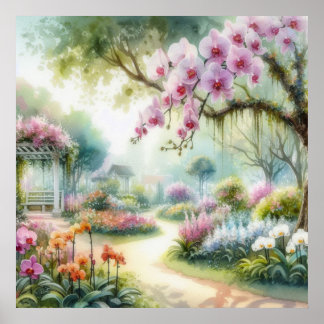 柔カラフルらかいパステル色の花 ポスター