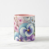 柔カラフルらかいパステル色の花 マグカップ (中央)