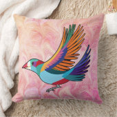 柔カラフルらかい背景の鳥 クッション (ブランケット)