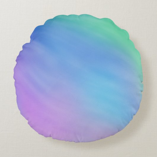 柔ガーリーらかい虹の色の空 ラウンドクッション (正面)