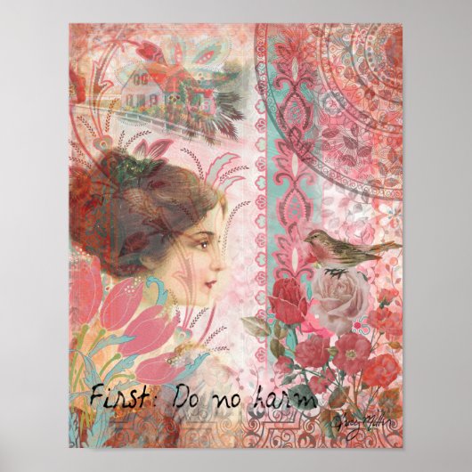 柔フェミニンらかい甘いコラージュ – 最初に害を加えない ポスター (正面)