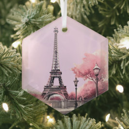 柔フランスのらかいピンクの形のクリスマス ガラスオーナメント