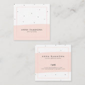 柔ミニマルらかいピンクと白のブラシストローク スクエア名刺 (正面/裏面)