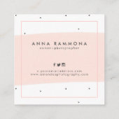 柔ミニマルらかいピンクと白のブラシストローク スクエア名刺 (裏面)