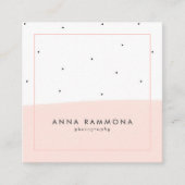 柔ミニマルらかいピンクと白のブラシストローク スクエア名刺 (正面)
