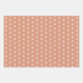 柔ミニマルらかいピンクのモノグラム ラッピングペーパーシート (正面3)