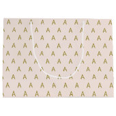 柔ミニマルらかいピンクのモノグラム ラージペーパーバッグ (裏面)