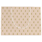 柔ミニマルらかいピンクのモノグラム ラージペーパーバッグ (裏面)