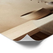 柔ミニマルらかい花模様と粘土が織り成す日本の風景 ポスター (角)