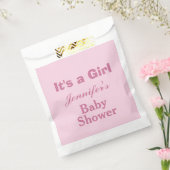 柔モダンらかいピンクかわいい女の子の赤ちゃんシャワー フェイバーバッグ (封をした状態)