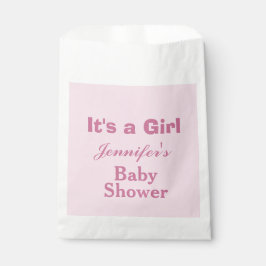 柔モダンらかいピンクかわいい女の子の赤ちゃんシャワー フェイバーバッグ