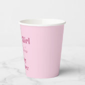 柔モダンらかいピンクかわいい女の子の赤ちゃんシャワー 紙コップ (左)